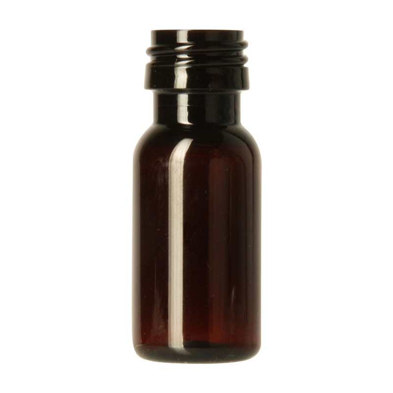 Pharma Mini 10ml, 18 ROPP, PET-Kunststoff-Flasche Rund, F890A amber 01