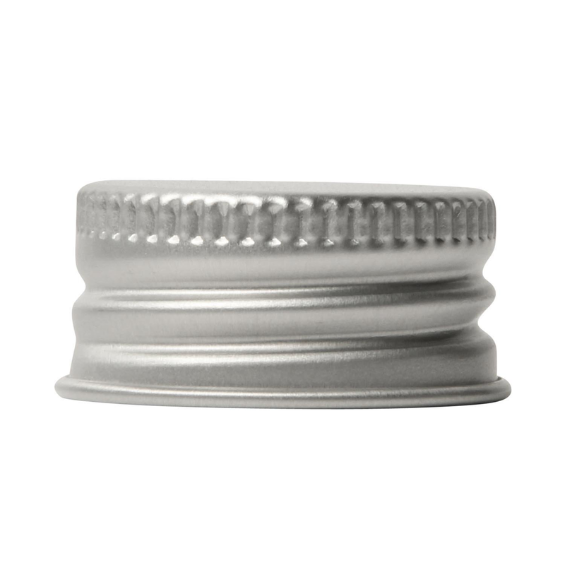 Aluminium schroefdop 0014, 24-410, rolrand, tri seal, mat, aluminium