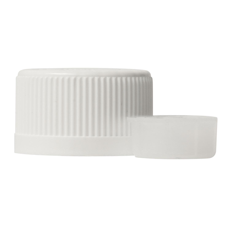 Child resistant closure 24-410, insert (2,5mm), ribbed, HDPE/HDPE