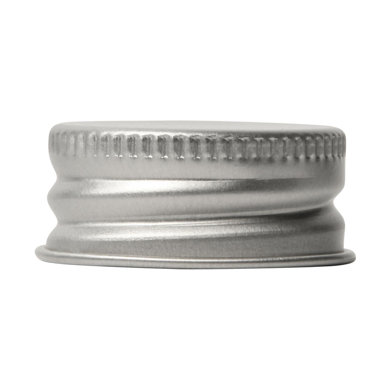 Tapón rosca de aluminio 0015, 28-410, Borde estriado, junta triseal, mate, aluminium