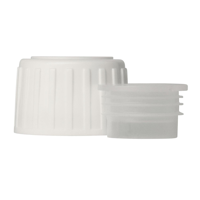 Bouchon plastique inviolable, col 28 ROPP, standard con Réducteur (2mm), PEHD/PELD