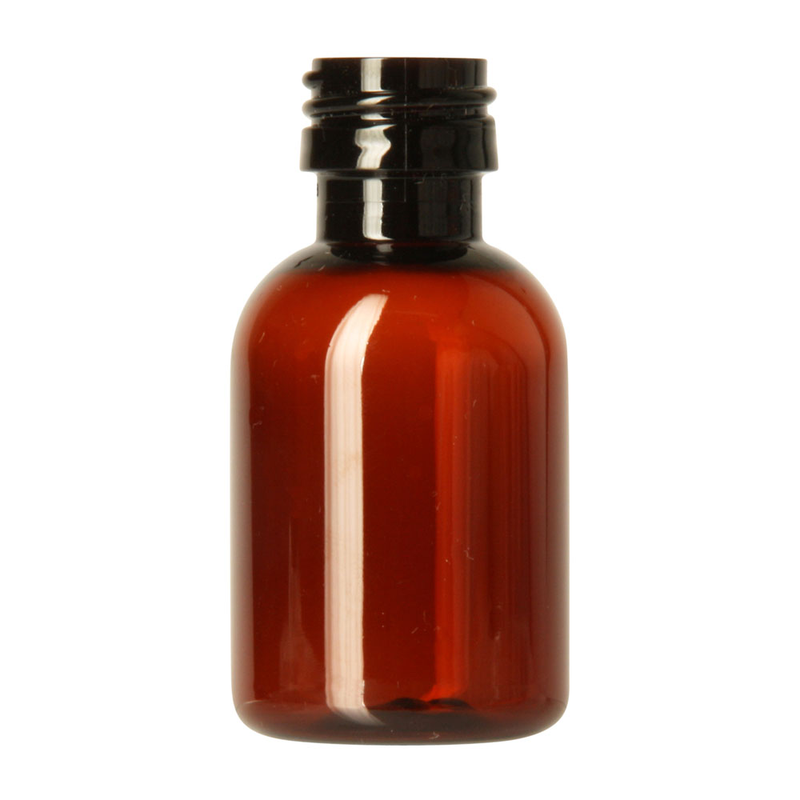 Pharma Mini 25ml, 18 ROPP, PET-Kunststoff-Flasche Rund, F893A amber 