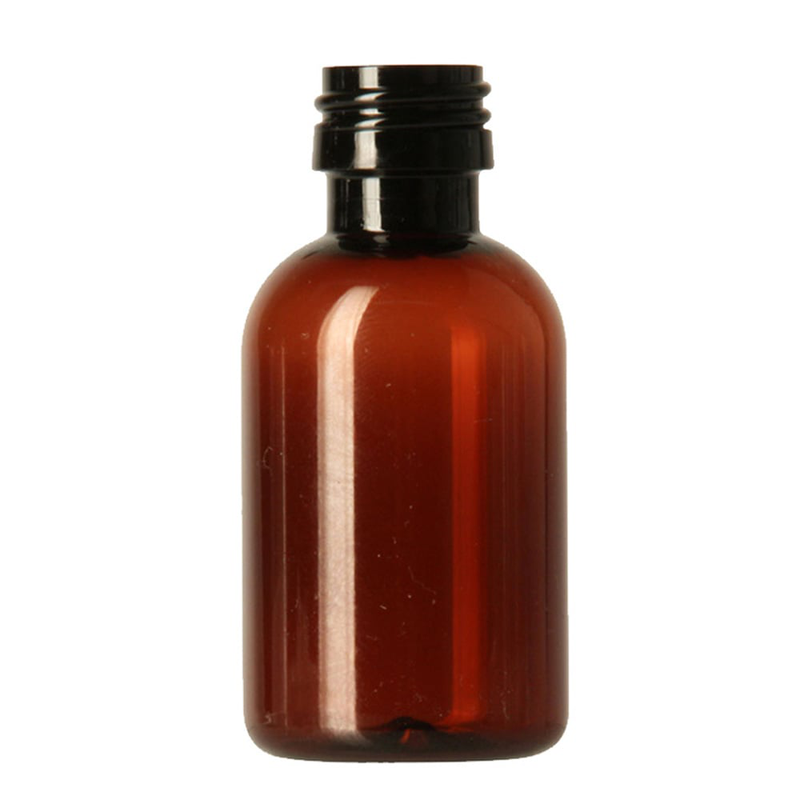 Pharma Mini 50ml, 18 ROPP, PET-Kunststoff-Flasche Rund, F896A amber 