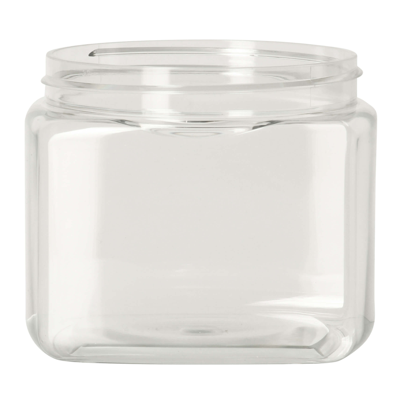 89mm 89-400/89SP400, 500ml, rPET Plastic Square Jar 89mm, P0687, transparent, IN STOCK