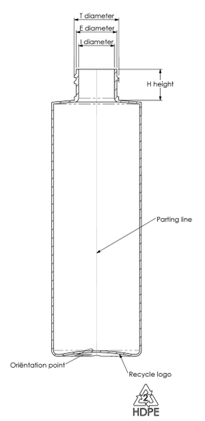 Dimensione dei Flaconi plastica HDPE