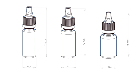 Modellen e-liquidflesjes